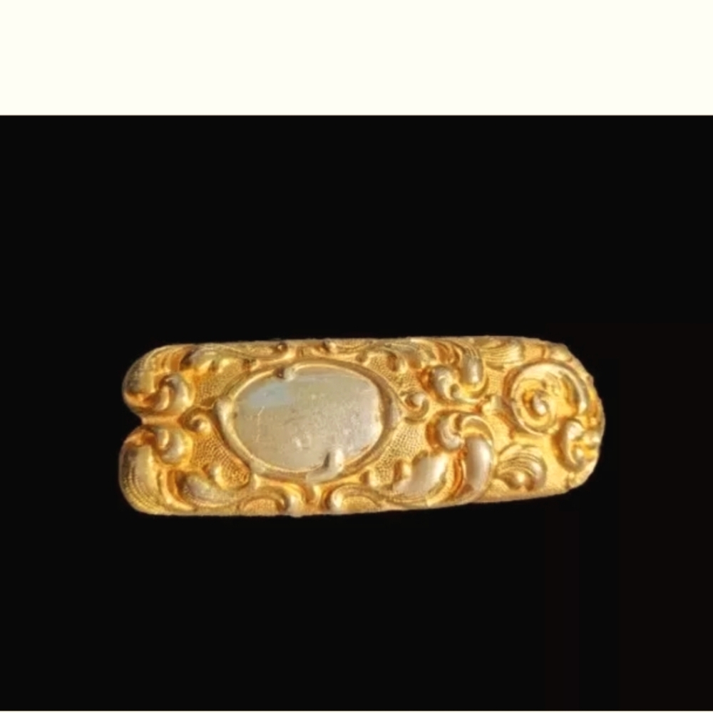Judith Lieber 1980s Oversized Gold Gilt Women's Belt Buckle Designer Estate